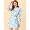 Allegra K Women's Elegant Ruffle Crew Neck Formal Elegant Mini Floral Lace Dress - 2 of 4