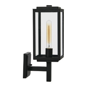 Robert Stevenson Lighting Addison Metal and Glass Outdoor Light Textured Black: ETL & UL Listed, 17" Height, 1-Way Sconce - 1 of 4