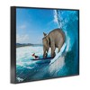 Stupell Industries Animals Riding Ocean Waves Surfing Elephant Cat Dog Framed Giclee Art, Black, 14" x 11" - 2 of 4