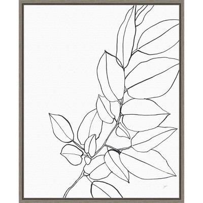 16" x 20" Magnolia Branch II by Karyn Panganiban Framed Wall Canvas - Amanti Art