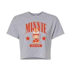 Women's - Disney - Minnie Mouse Collegiate Cropped Graphic T-Shirt - 1 of 4