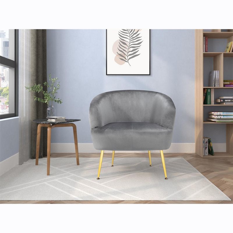 Ren Home Kara Accent Chair with Gold Legs, 2 of 5