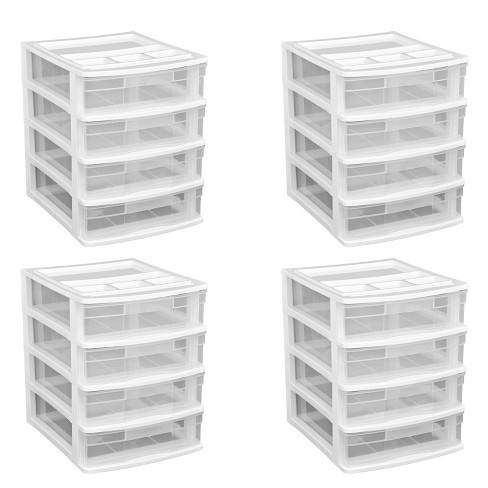 Gracious Living Desktop & Countertop 4 Clear Smooth Gliding Drawers ...