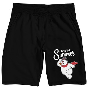 Frosty The Snowman I Don't Do Summer Men's Black Sleep Pajama Shorts - 1 of 4