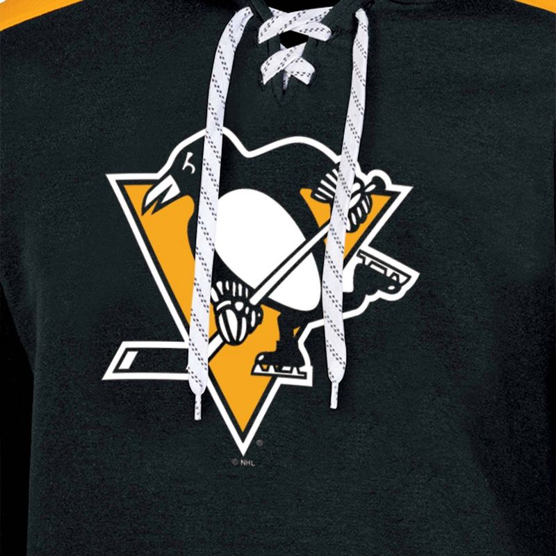 NHL Pittsburgh Penguins Men&#39;s Hooded Sweatshirt with Lace, 3 of 4