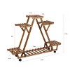 Artloge  6 Tier Rolling Heavy Wood Plant Stand Sturdy Triangle Flower Pot Storage Rack for Garden Home & Patio Decor - 3 of 4