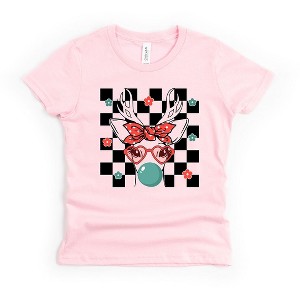 The Juniper Shop Checkered Reindeer Toddler Short Sleeve Tee - 1 of 2