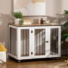 PawHut Modern Dog Crate End Table with Wheels & Big Tabletop, Indoor Dog Crate Furniture with Lockable Door, White - 2 of 4