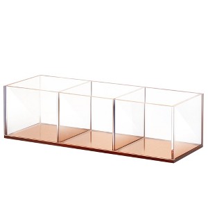 Acrylic Makeup Brush Organizer Compartment Office Organizers for Desk - Elavain - 1 of 4
