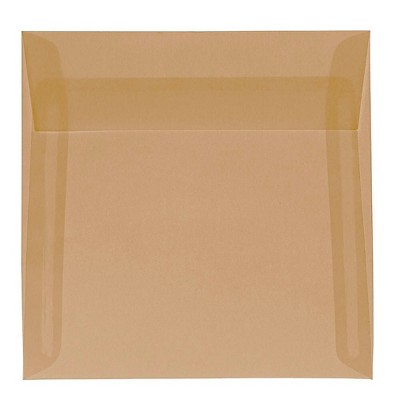 JAM Paper 6.5x6.5 Square Translucent Vellum Invitation Envelopes Ivory PACV520I