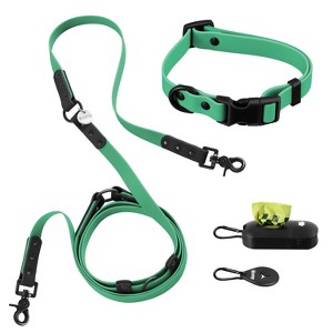 THE LICKER STORE Luna 8FT Adjustable 6-in-1 Waterproof Hands-Free Leash and Collar with LED Flashlight, Bag Dispenser, and Poop Bag Holder - 1 of 4