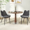 Costway Dining Chair Set of 4 Faux Leather Upholstered Kitchen Chairs with Metal Legs Black/Gray/Green - 2 of 4