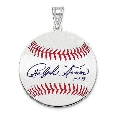 Black Bow Jewelry Sterling Silver Ralph Kiner Signature MD Enamel Baseball Pendant