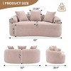 Compact Design Curved Loveseat Sofa, Couch for Apartments, Full Compression Foam Filling Sofa with Chenille Cover-Baofuwish - 4 of 4