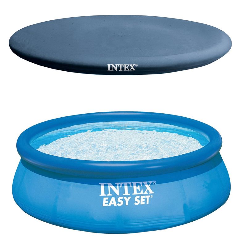Intex Easy Set Pool, Pump & Filter and Intex Above Ground Rope Tie Pool Cover, 1 of 7