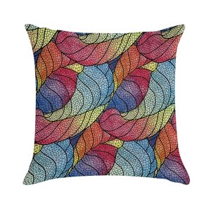Colorful Leaves Pillow Covers 18x18 Decorative Throw Pillows Soft Square Cushion Covers for Couch Sofa Bedroom - 1 of 1