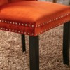 PAGED Classic Velvet Dining Chairs Set of 2 Tufted Upholstered Living Room Chairs with Wood Legs, Nailhead Trim for Living Room - 4 of 4