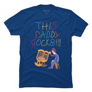 Men's Design By Humans Cute This Daddy Rocks The Baby By walrusindsutries T-Shirt - 1 of 2