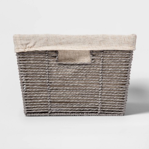 10.25 x 6 x 6 Small Woven Twisted Paper Rope Tapered Basket Gray -  Brightroom™