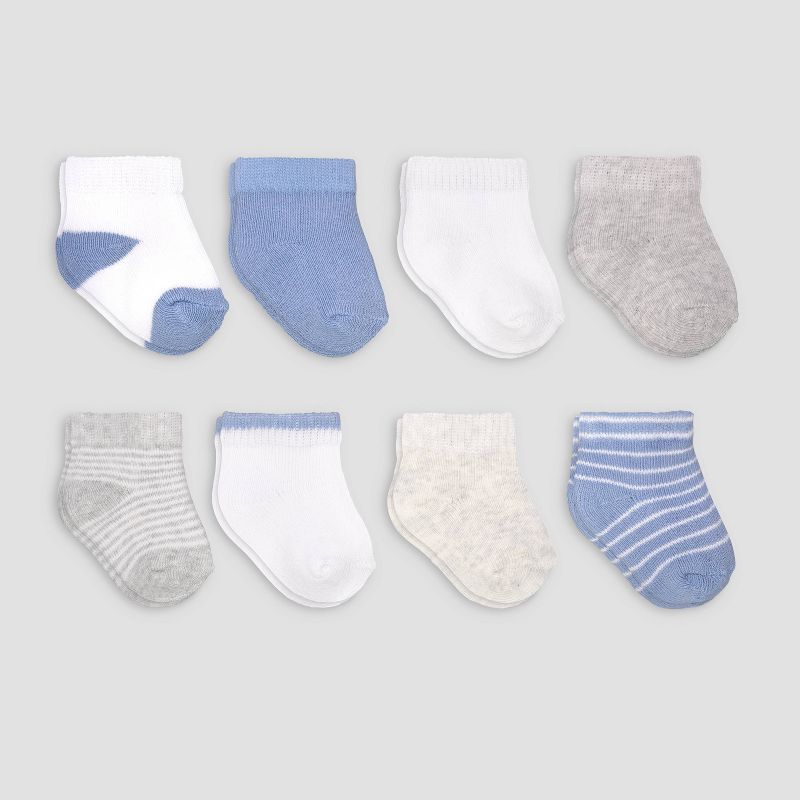 Carter's Just One You® 8pk Baby Boys' Ankle B Basic Terry Socks, 1 of 2