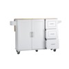 GlasFlength Decorative Storage Cabinets, Wood Frame, with Drawer, Grooved Sliding, Flexible movement, White, 53.93"*15.74"*32.67" - 3 of 4