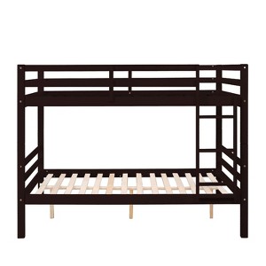 AZL1 Life Concept Beds Full Bunk Bed Elevated Guardrails Versatile Functionality Enhanced Bed Frame Design for Kids, Espresso, 79.13"*59.06"*61.81" - 1 of 4
