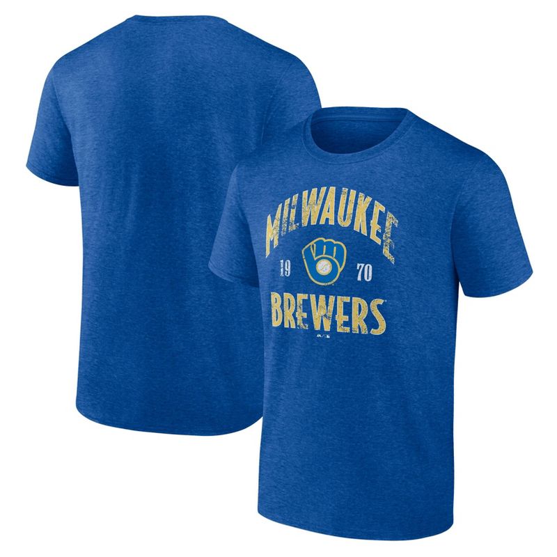 MLB Milwaukee Brewers Men's Bi-Blend T-Shirt, 1 of 4
