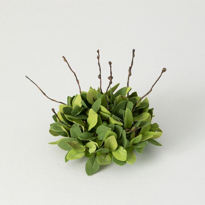 Sullivans Artificial Ruscus Leafy Twig Half Orb 7"H Green, 1 of 4