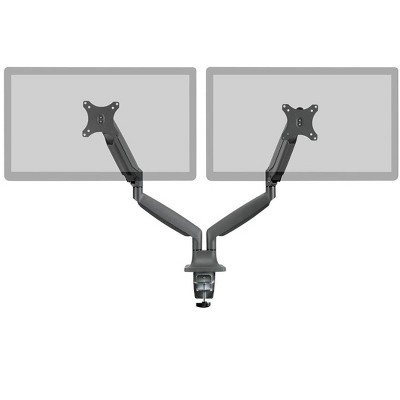 Black Dual Monitor Adjustable Gas Spring Desk Mount