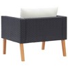 vidaXL Single Patio Sofa with Cushions Poly Rattan Black - 4 of 4