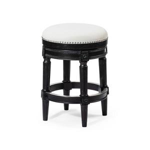 Maven Lane Pullman Backless Swivel Vegan Leather Counter Height Bar Stool - 1 of 4