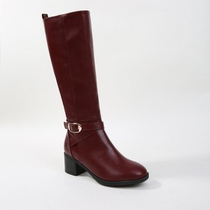 Berness Women's Prudencia Knee-High Riding Boots with Buckle Strap Detail - 1 of 4