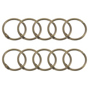 Unique Bargains Carbon Steel Loose Leaf Binder Snap Shower Curtain Rings 15 Pcs - 1 of 4