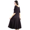 Artyska Women's Scoop Neck Bell Sleeves Side Slit Midi Dress Party Casual - 4 of 4