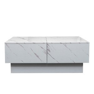 Racxily Modern Coffee Table, Unique Architectural Design Center Table for Living Room - 1 of 4