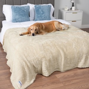 PetAmi Fluffy Waterproof Dog Blanket For Pet Cat Puppy, Soft Faux Shearling Throw Couch Cover, Plush Washable Reversible - 1 of 4