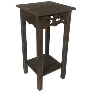 eHemco Plant Decorating Stand End Table Side Table with Storage Shelf, 11.8 by 11.8 by 23.7 Inches - 1 of 4
