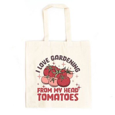 City Creek Prints I Love Gardening Canvas Tote Bag - 15x16 - Natural