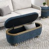 Sapphtopaz Upholstered Ottoman Bench with Storage, Long Oval Ottoman, Foot Rest for Bedroom, Entryway Benches, Storage Bench for Foot Rest - 4 of 4