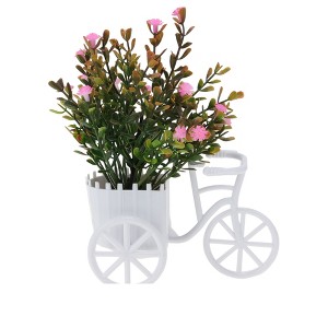Unique Bargains Artificial Plants Tricycle Frosted Baby's Breath Plastic 5.31"x2.68"x7.48" 1 Pc - 1 of 4