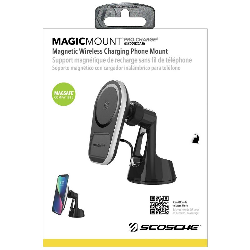 Scosche MagicMount Pro Charge5 Wireless Window/Dash Magnetic Charging Phone Mount, 4 of 14