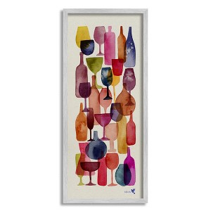 Stupell Industries Layered Wine Glasses Painting Framed Giclee, 10 x 24 - 1 of 4