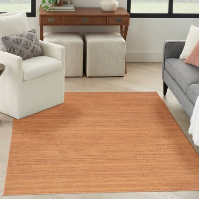 Copper Flat Woven 4' x 6' Washable Viscose Rug
