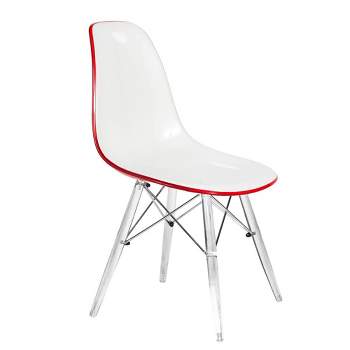 LeisureMod Dover Modern Dining Chair with Acrylic Base