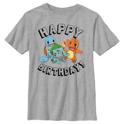 Boy's Pokemon Happy Birthday Characters T-Shirt