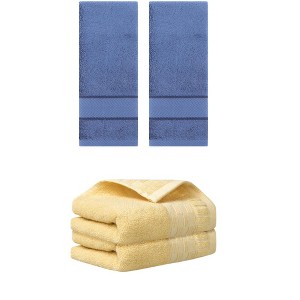 REGALWOVEN 4 Pcs Solid Soft Absorbent Hand Towel for Bathroom 14" x 30" - 1 of 4