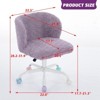 RISOKEYS ‌Office Chair - Faux Fur Makeup Vanity Chair, Adjustable Swivel Desk Chair with Sturdy Metal Base and Colored Wheels,for Home,Office - 4 of 4