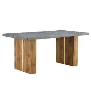 NicBex 67 Inch Rectangle Dining Table with Patterned Tabletop and MDF Legs for 6 to 8,Living Meeting Room,Gray - 1 of 4