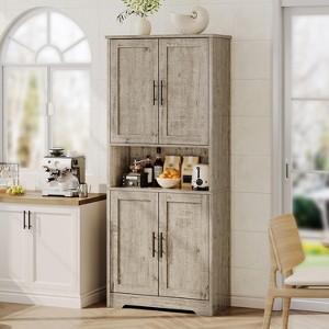 70in Tall Kitchen Pantry Cabinet with Doors and Adjustable Shelves, Freestanding Cupboard, Storage Cabinet for Bathroom, Dining Room, Living Room - 1 of 4