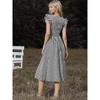 INSPIRE CHIC Women's Gingham Ruffle Cuff Sleeveless Square Neck Smocked A-Line Midi Dresses - 3 of 4